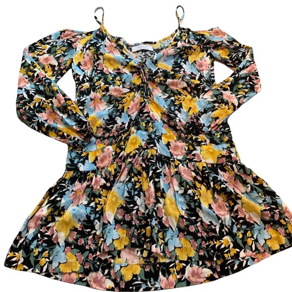 Auguste The Label Floral Cold Shoulder 100% Rayon Dress - Picture 3 of 5